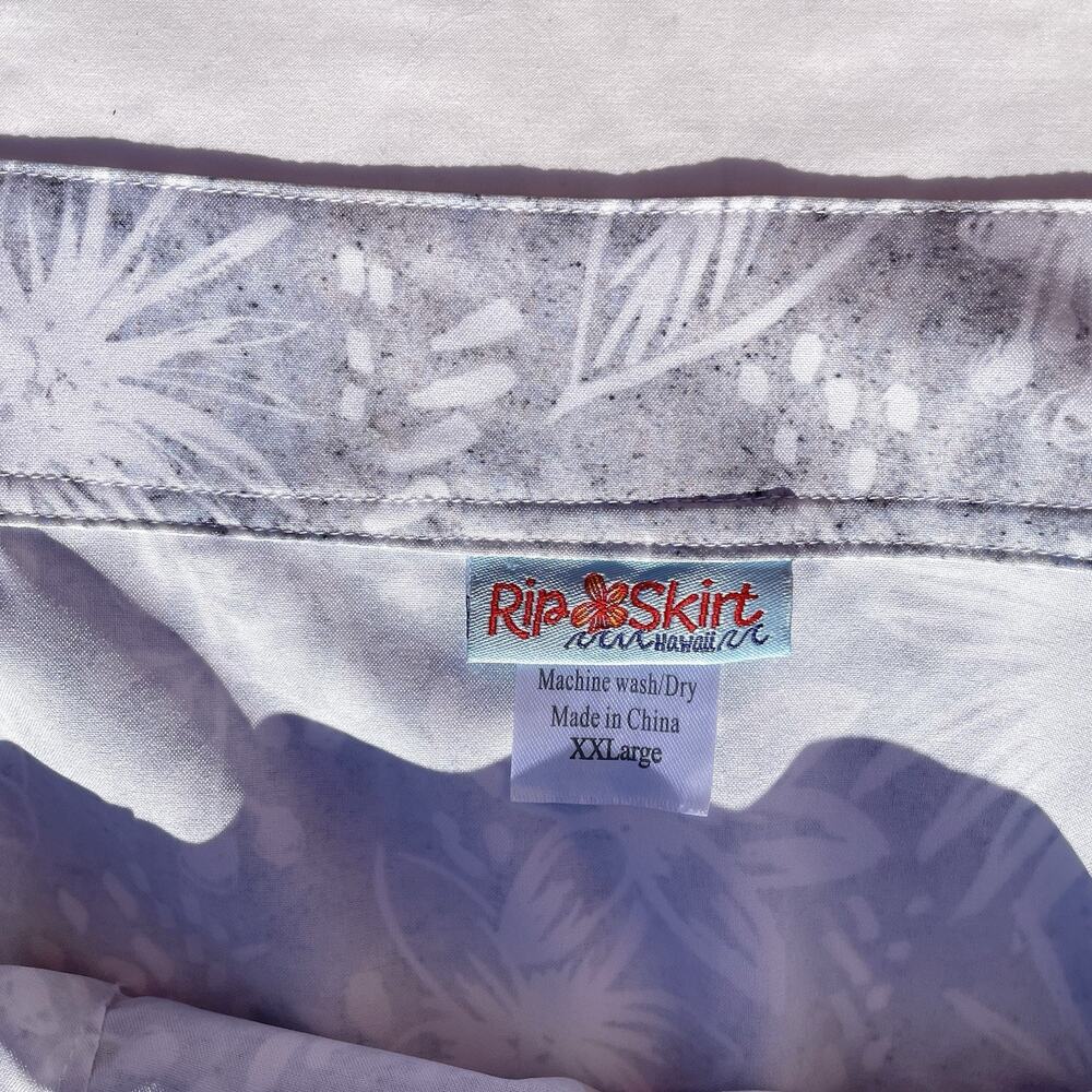 RipSkirt Hawaii Length 3 Wrap Skirt Womens XXL Gray Floral - Picture 4 of 6